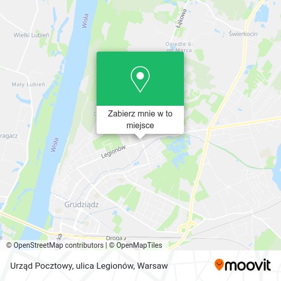 Mapa Urząd Pocztowy, ulica Legionów