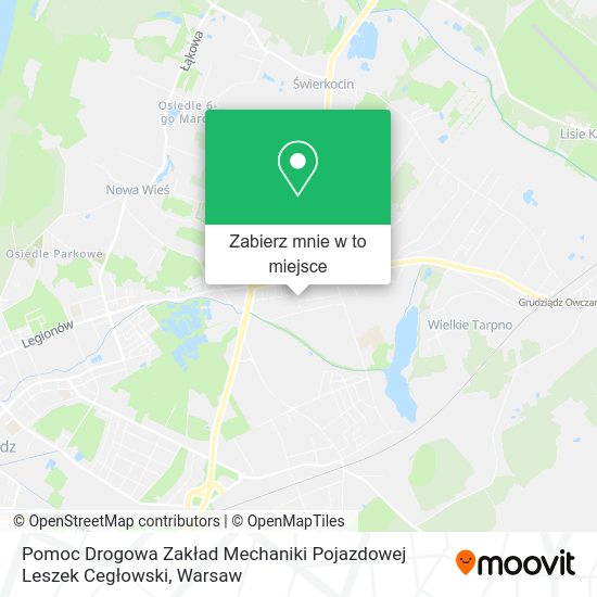 Mapa Pomoc Drogowa Zakład Mechaniki Pojazdowej Leszek Cegłowski