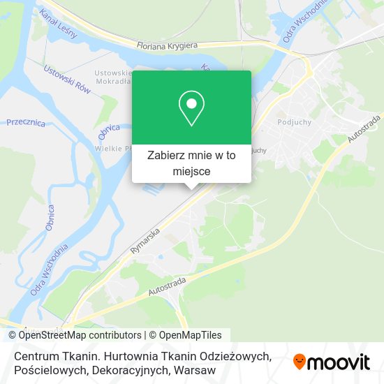 Mapa Centrum Tkanin. Hurtownia Tkanin Odzieżowych, Pościelowych, Dekoracyjnych