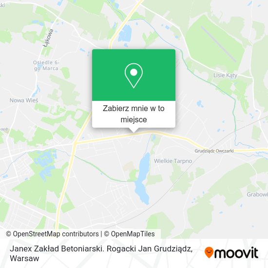 Mapa Janex Zakład Betoniarski. Rogacki Jan Grudziądz