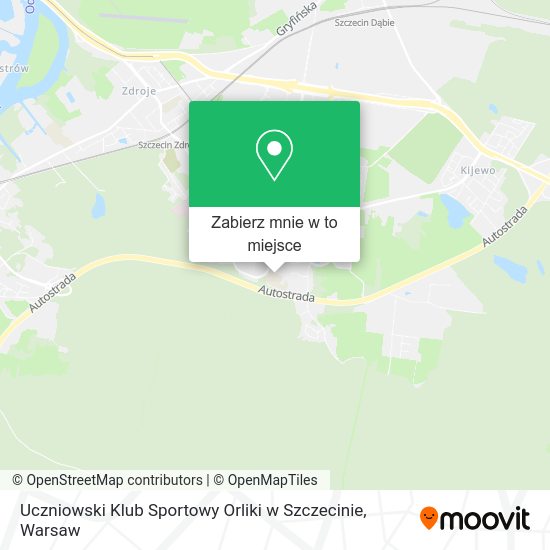 Mapa Uczniowski Klub Sportowy Orliki w Szczecinie