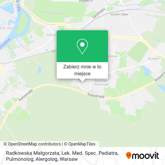 Mapa Radkowska Małgorzata, Lek. Med. Spec. Pediatra, Pulmonolog, Alergolog