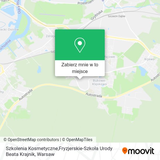 Mapa Szkolenia Kosmetyczne,Fryzjerskie-Szkoła Urody Beata Krajnik