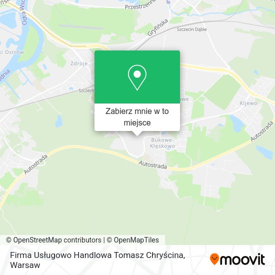 Mapa Firma Usługowo Handlowa Tomasz Chryścina