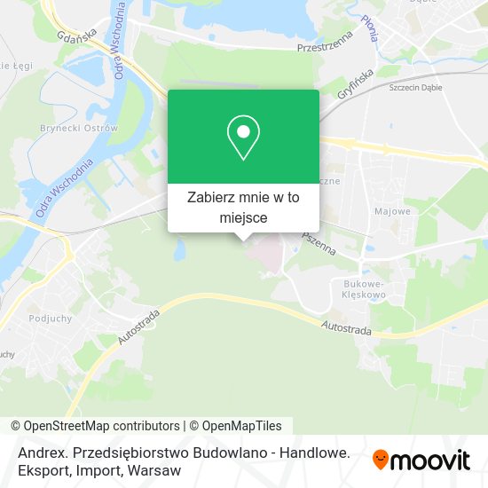 Mapa Andrex. Przedsiębiorstwo Budowlano - Handlowe. Eksport, Import