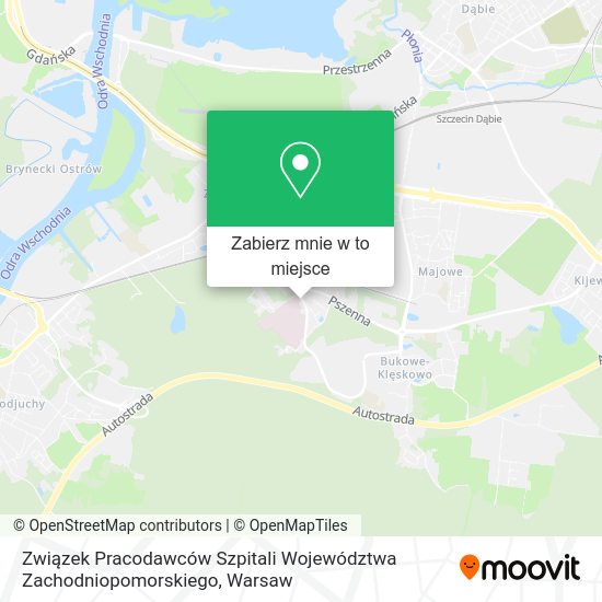 Mapa Związek Pracodawców Szpitali Województwa Zachodniopomorskiego