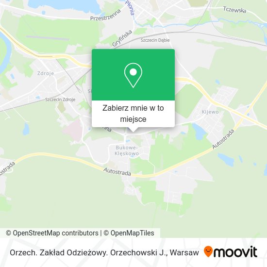 Mapa Orzech. Zakład Odzieżowy. Orzechowski J.