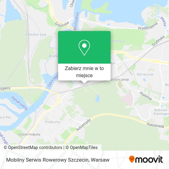 Mapa Mobilny Serwis Rowerowy Szczecin