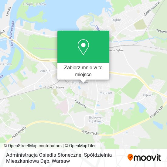 Mapa Administracja Osiedla Słoneczne. Spółdzielnia Mieszkaniowa Dąb