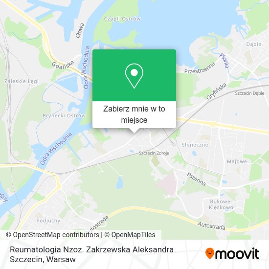 Mapa Reumatologia Nzoz. Zakrzewska Aleksandra Szczecin