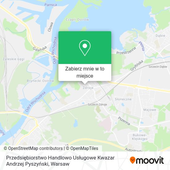 Mapa Przedsiębiorstwo Handlowo Usługowe Kwazar Andrzej Pyszyński