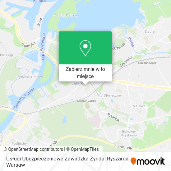 Mapa Usługi Ubezpieczeniowe Zawadzka Żyndul Ryszarda