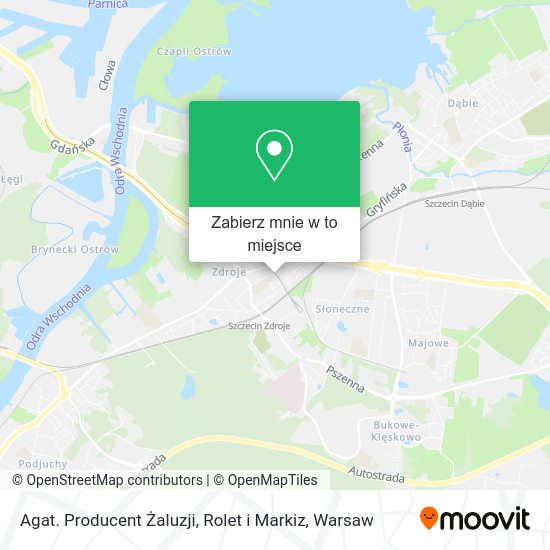 Mapa Agat. Producent Żaluzji, Rolet i Markiz