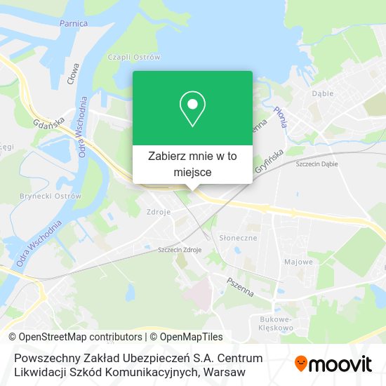 Mapa Powszechny Zakład Ubezpieczeń S.A. Centrum Likwidacji Szkód Komunikacyjnych