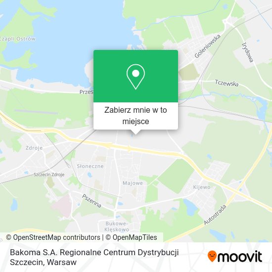 Mapa Bakoma S.A. Regionalne Centrum Dystrybucji Szczecin