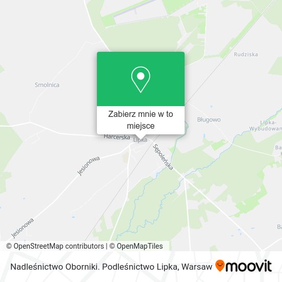 Mapa Nadleśnictwo Oborniki. Podleśnictwo Lipka