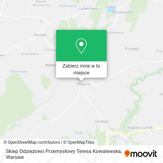 Mapa Sklep Odzieżowo Przemysłowy Teresa Kowalewska