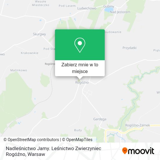 Mapa Nadleśnictwo Jamy. Leśnictwo Zwierzyniec Rogóźno