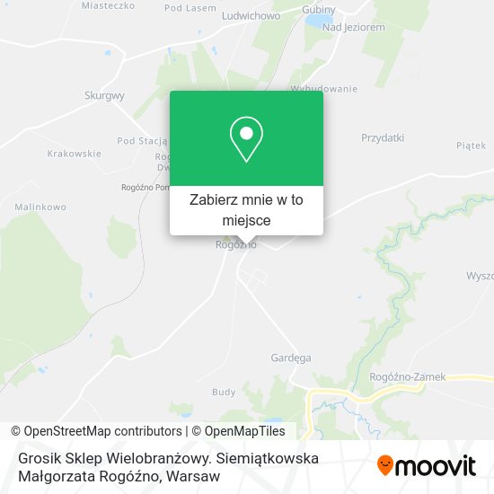 Mapa Grosik Sklep Wielobranżowy. Siemiątkowska Małgorzata Rogóźno