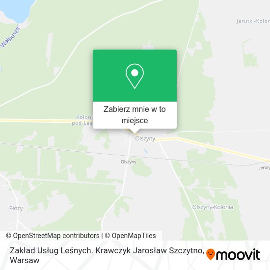 Mapa Zakład Usług Leśnych. Krawczyk Jarosław Szczytno