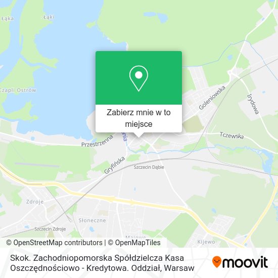 Mapa Skok. Zachodniopomorska Spółdzielcza Kasa Oszczędnościowo - Kredytowa. Oddział