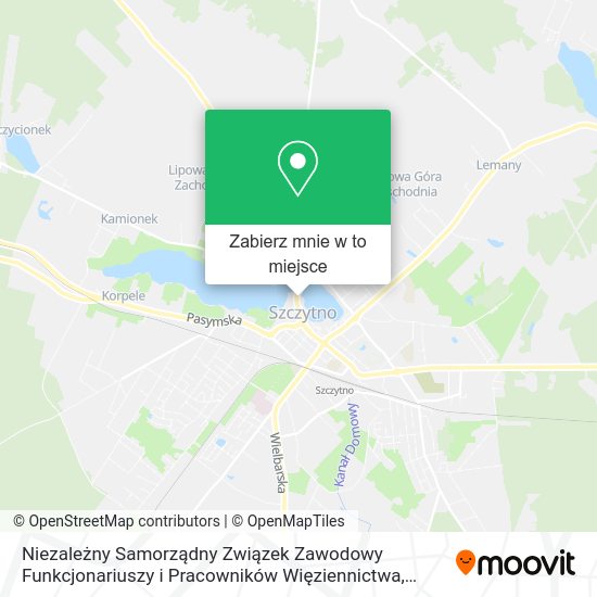 Mapa Niezależny Samorządny Związek Zawodowy Funkcjonariuszy i Pracowników Więziennictwa