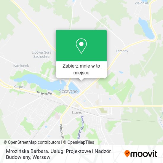 Mapa Mrozińska Barbara. Usługi Projektowe i Nadzór Budowlany