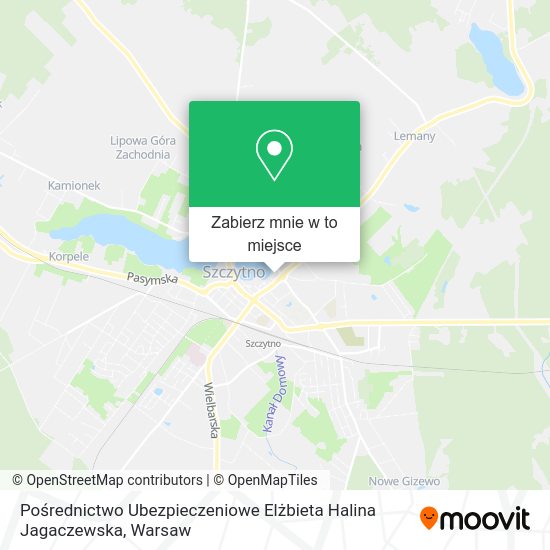 Mapa Pośrednictwo Ubezpieczeniowe Elżbieta Halina Jagaczewska