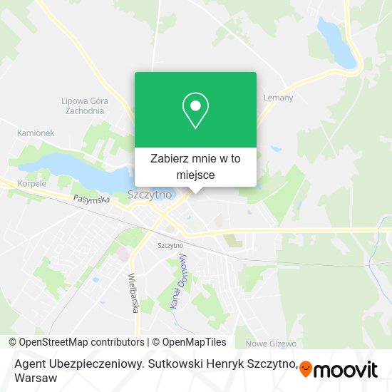 Mapa Agent Ubezpieczeniowy. Sutkowski Henryk Szczytno