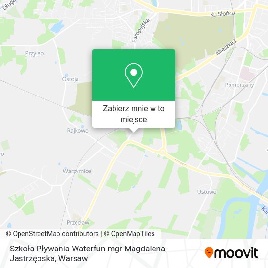 Mapa Szkoła Pływania Waterfun mgr Magdalena Jastrzębska