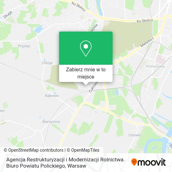 Mapa Agencja Restrukturyzacji i Modernizacji Rolnictwa. Biuro Powiatu Polickiego