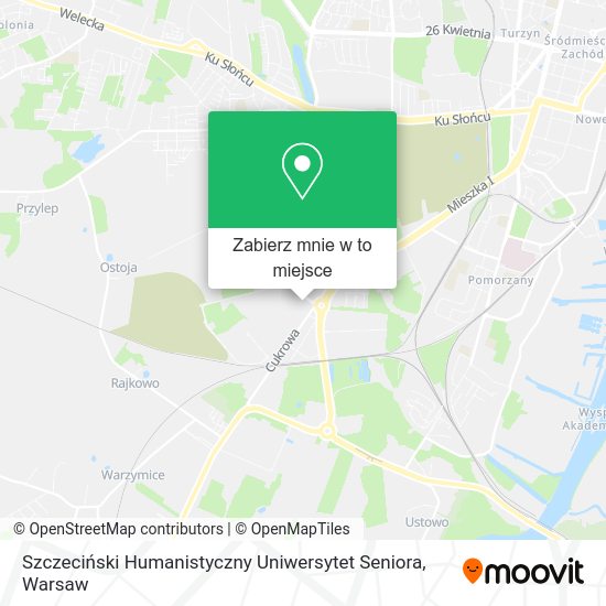 Mapa Szczeciński Humanistyczny Uniwersytet Seniora