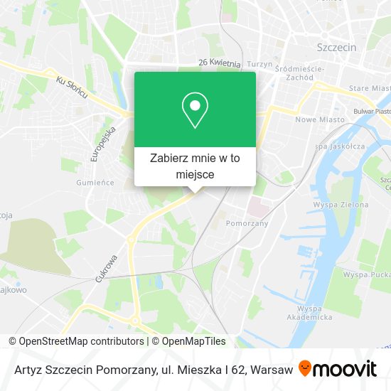 Mapa Artyz Szczecin Pomorzany, ul. Mieszka I 62