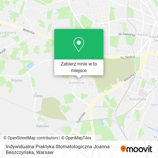 Mapa Indywidualna Praktyka Stomatologiczna Joanna Beszczyńska