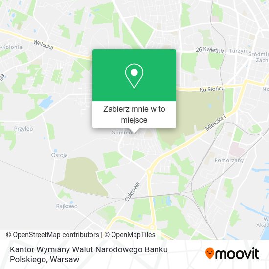 Mapa Kantor Wymiany Walut Narodowego Banku Polskiego