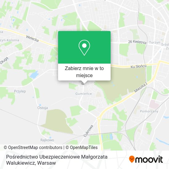 Mapa Pośrednictwo Ubezpieczeniowe Małgorzata Walukiewicz