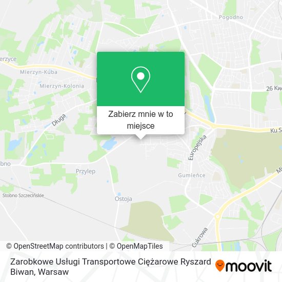 Mapa Zarobkowe Usługi Transportowe Ciężarowe Ryszard Biwan