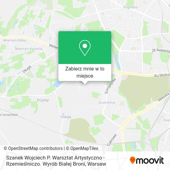 Mapa Szanek Wojciech P. Warsztat Artystyczno - Rzemieślniczo. Wyrób Białej Broni