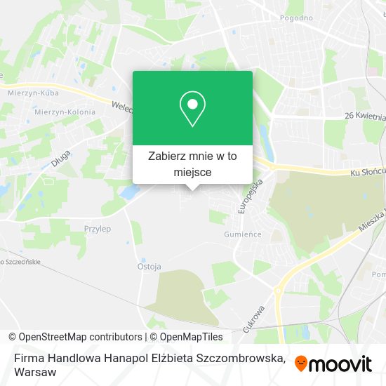 Mapa Firma Handlowa Hanapol Elżbieta Szczombrowska