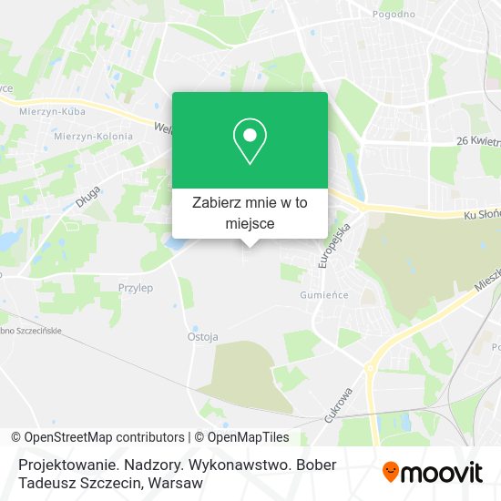 Mapa Projektowanie. Nadzory. Wykonawstwo. Bober Tadeusz Szczecin