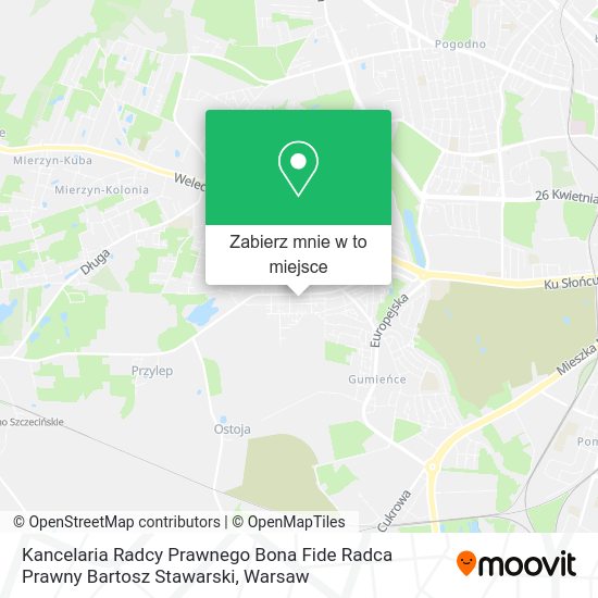 Mapa Kancelaria Radcy Prawnego Bona Fide Radca Prawny Bartosz Stawarski