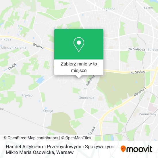 Mapa Handel Artykułami Przemysłowymi i Spożywczymi Mikro Maria Osowicka