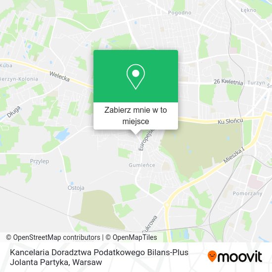 Mapa Kancelaria Doradztwa Podatkowego Bilans-Plus Jolanta Partyka