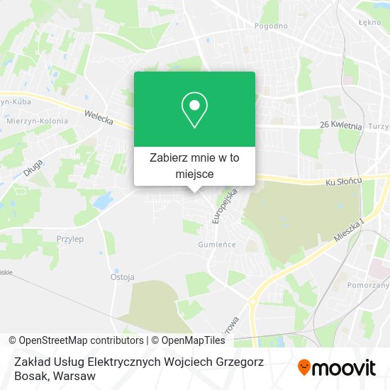 Mapa Zakład Usług Elektrycznych Wojciech Grzegorz Bosak