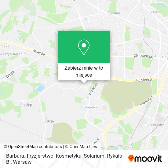 Mapa Barbara. Fryzjerstwo, Kosmetyka, Solarium. Rykała B.