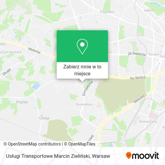 Mapa Usługi Transportowe Marcin Zieliński