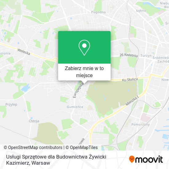 Mapa Usługi Sprzętowe dla Budownictwa Żywicki Kazimierz