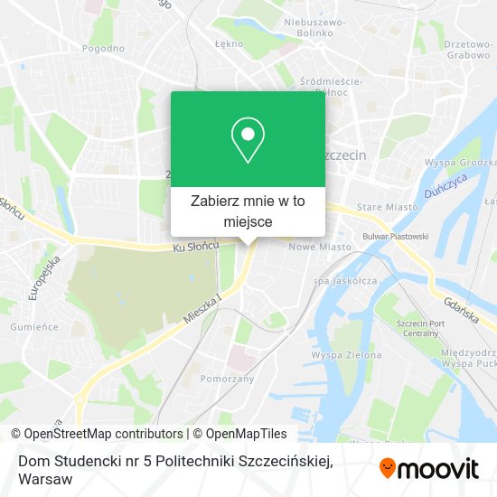 Mapa Dom Studencki nr 5 Politechniki Szczecińskiej