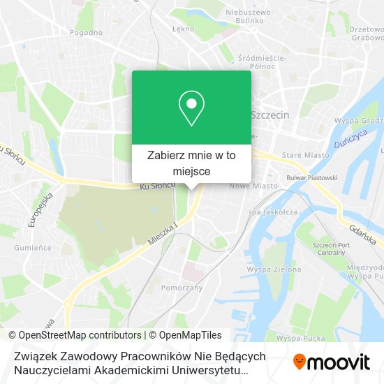 Mapa Związek Zawodowy Pracowników Nie Będących Nauczycielami Akademickimi Uniwersytetu Szczecińskiego