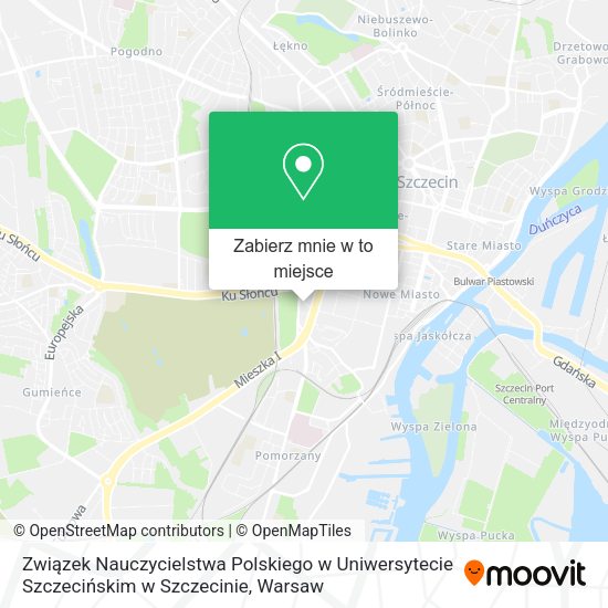 Mapa Związek Nauczycielstwa Polskiego w Uniwersytecie Szczecińskim w Szczecinie